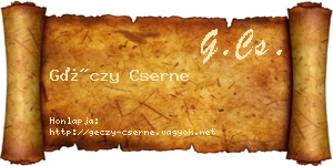 Géczy Cserne névjegykártya